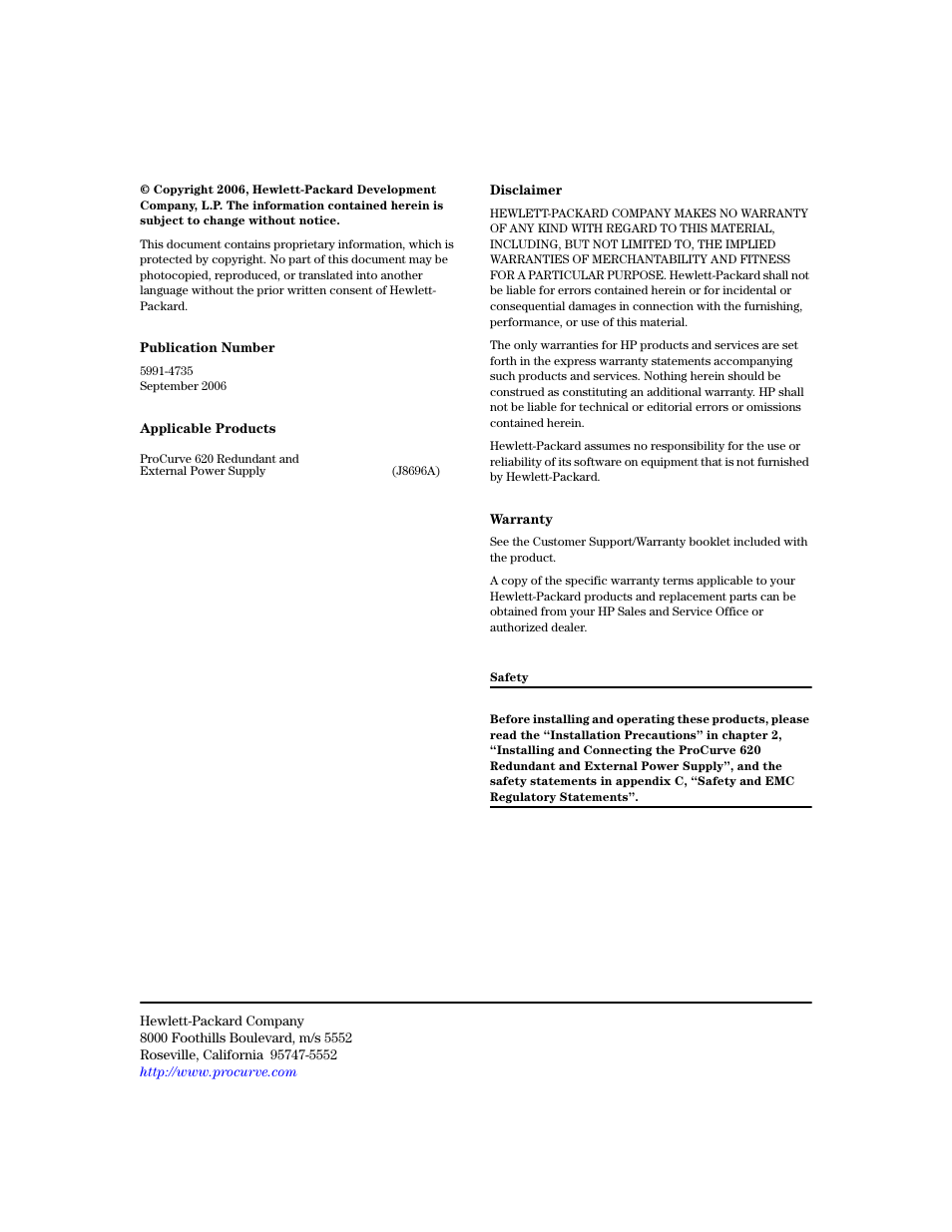 Copyright, notices & publication data | HP 620 User Manual | Page 3 / 50