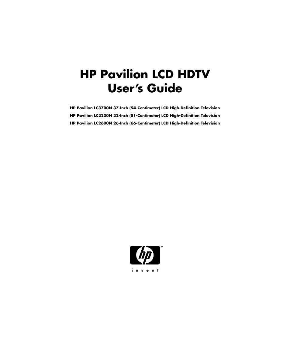 HP Pavilion LC3700N User Manual | 322 pages