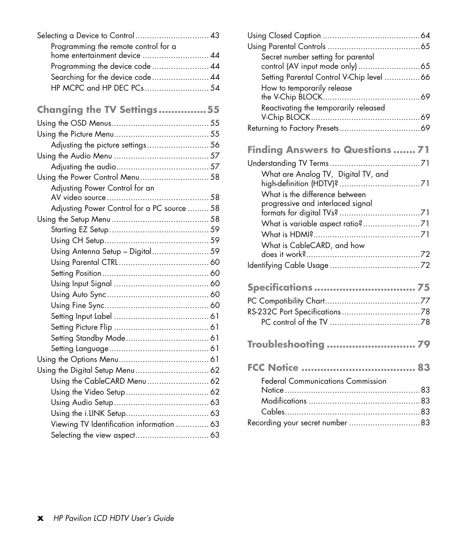 HP Pavilion LC3700N User Manual | Page 10 / 322