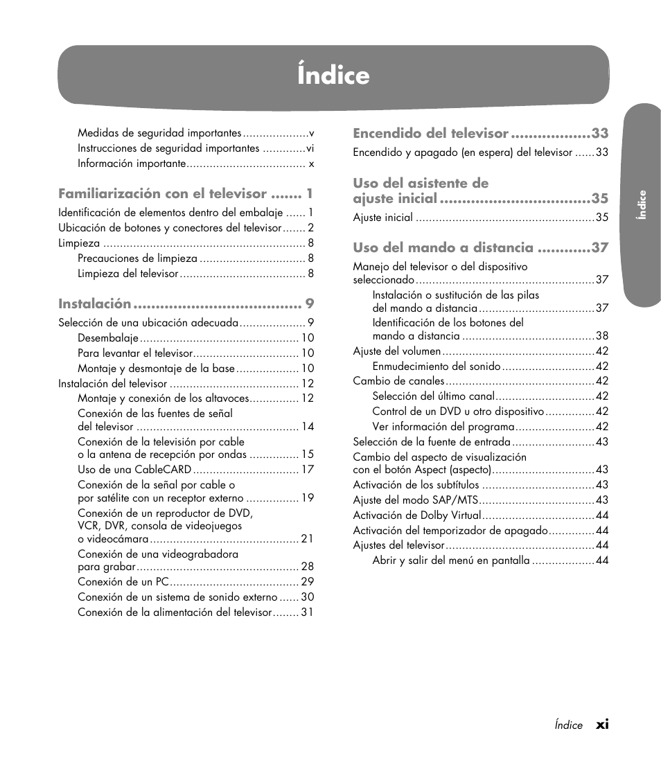 Índice | HP Pavilion LC3700N User Manual | Page 221 / 322