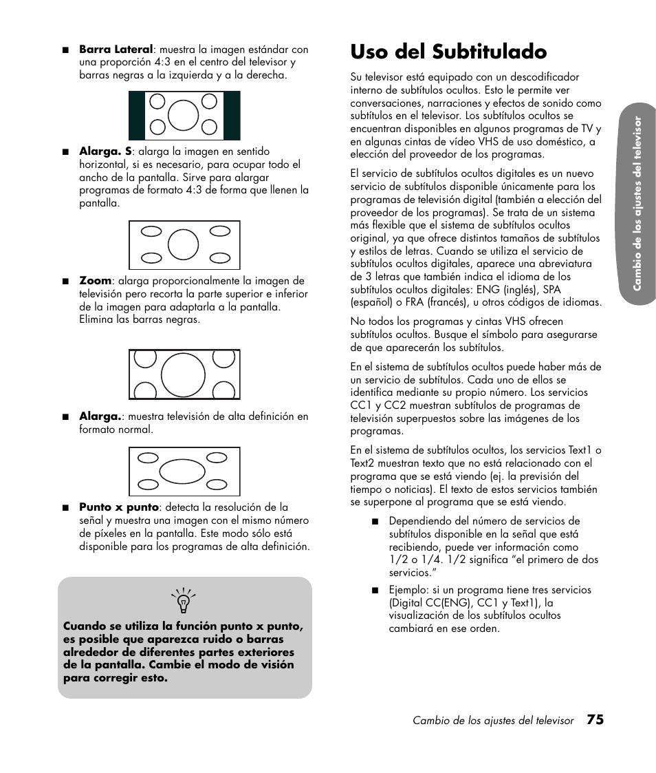 Uso del subtitulado | HP Pavilion LC3700N User Manual | Page 299 / 322