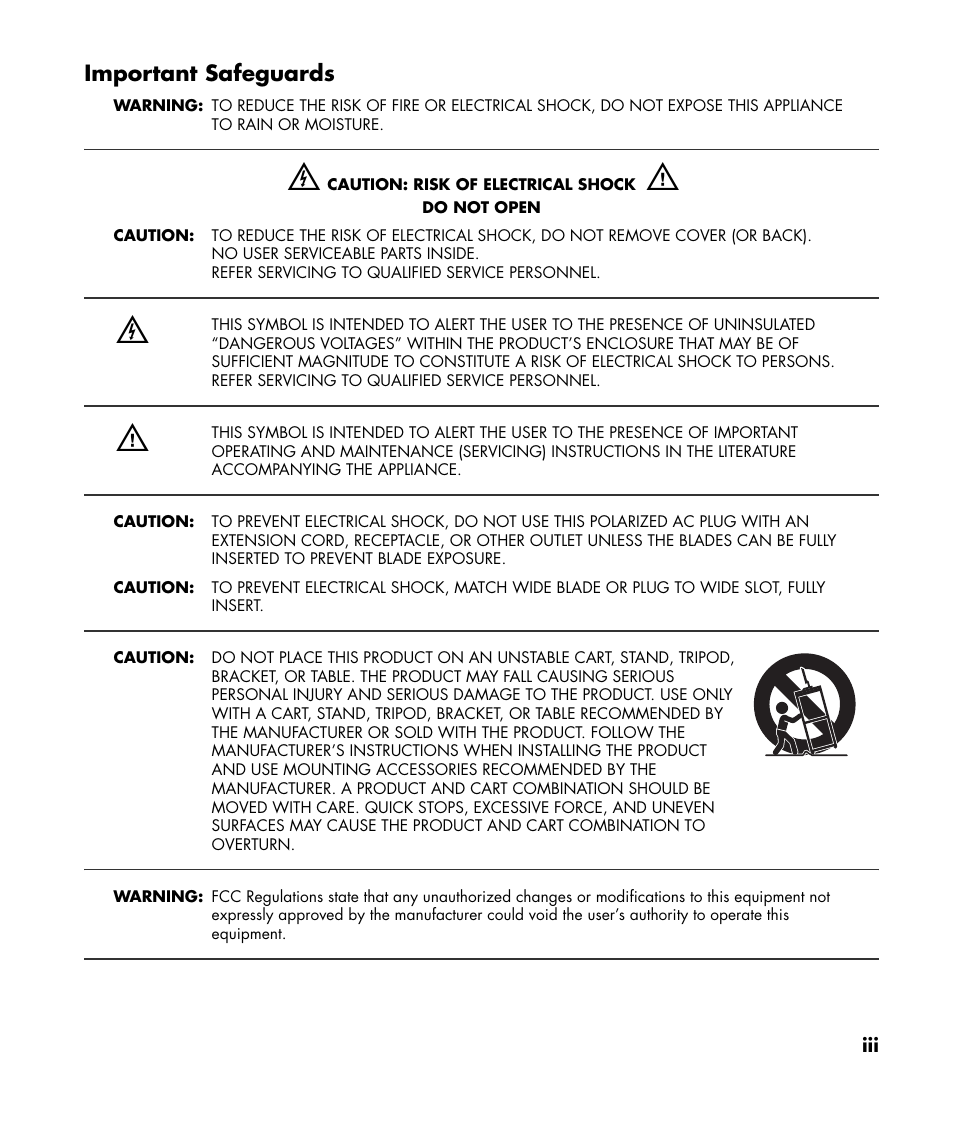 Important safeguards | HP Pavilion LC3700N User Manual | Page 3 / 322