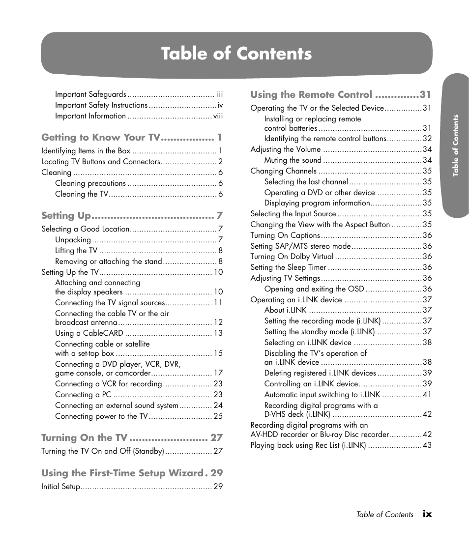 HP Pavilion LC3700N User Manual | Page 9 / 322