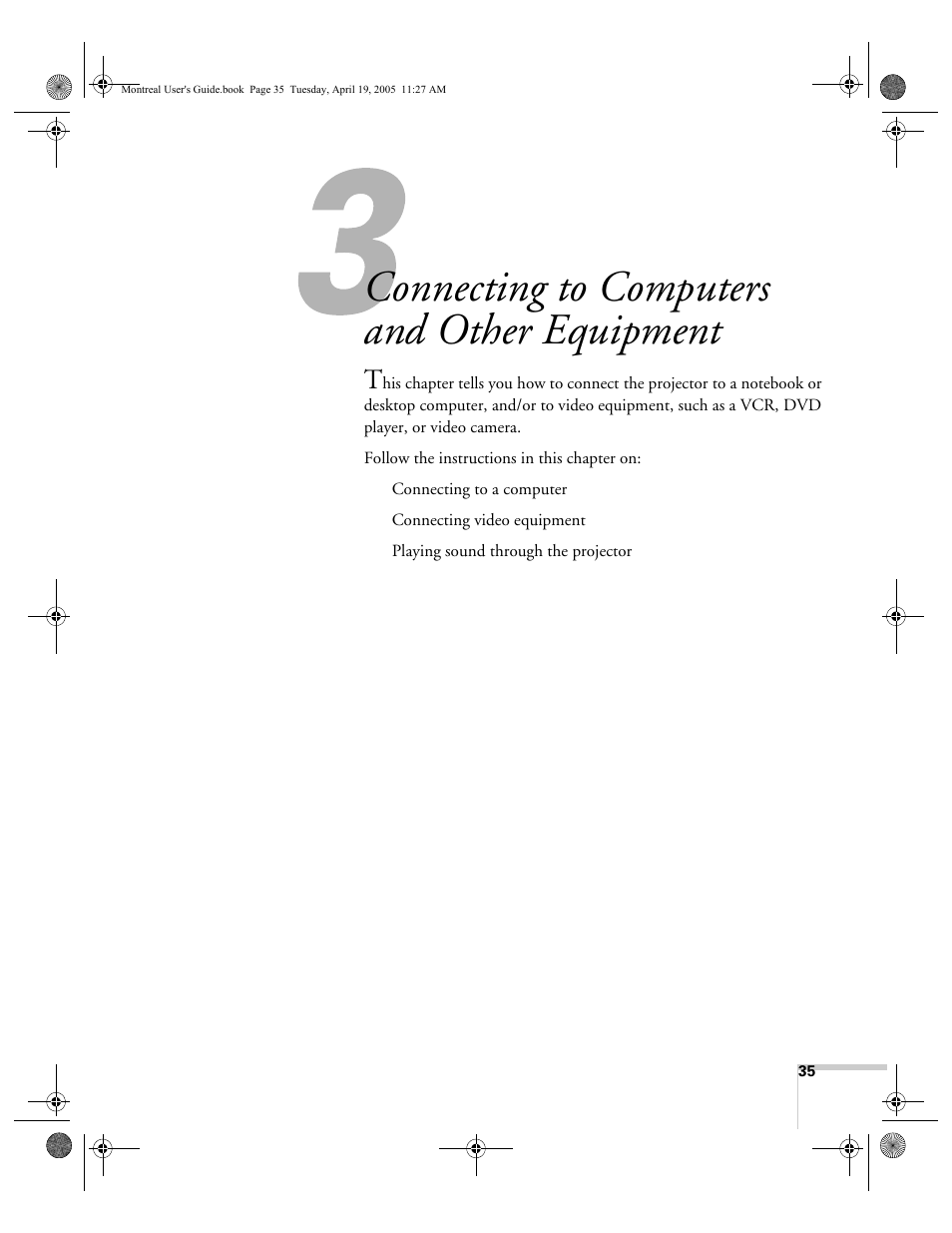 Connecting to computers and other equipment | HP 760c User Manual | Page 35 / 101