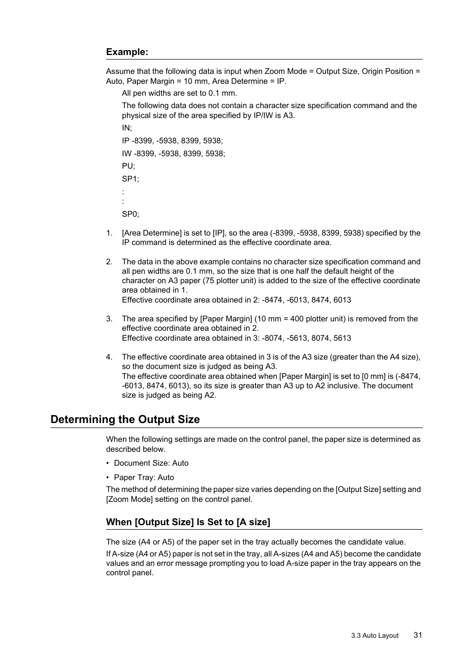 Determining the output size | HP 240A User Manual | Page 31 / 40