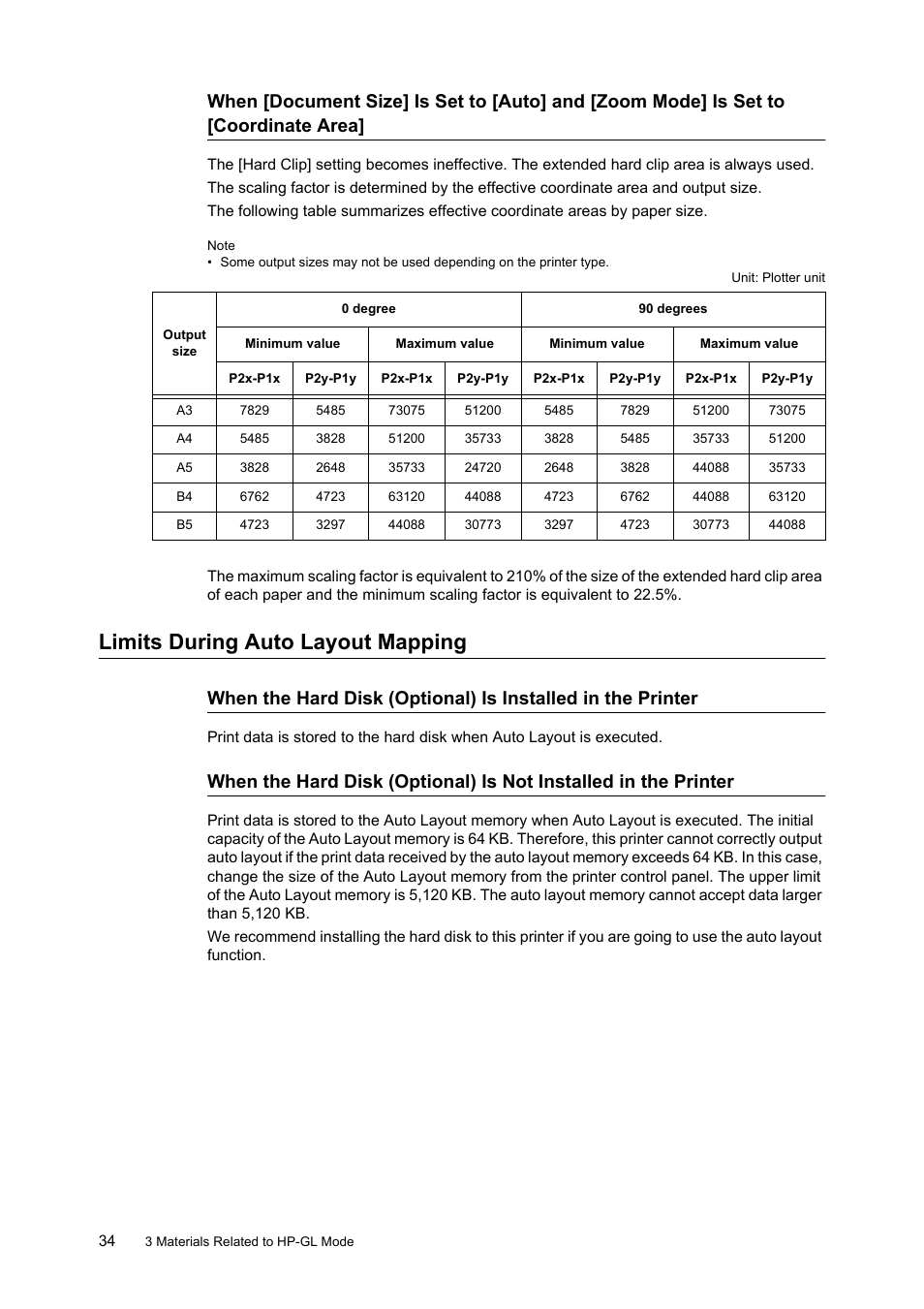 Limits during auto layout mapping | HP 240A User Manual | Page 34 / 40