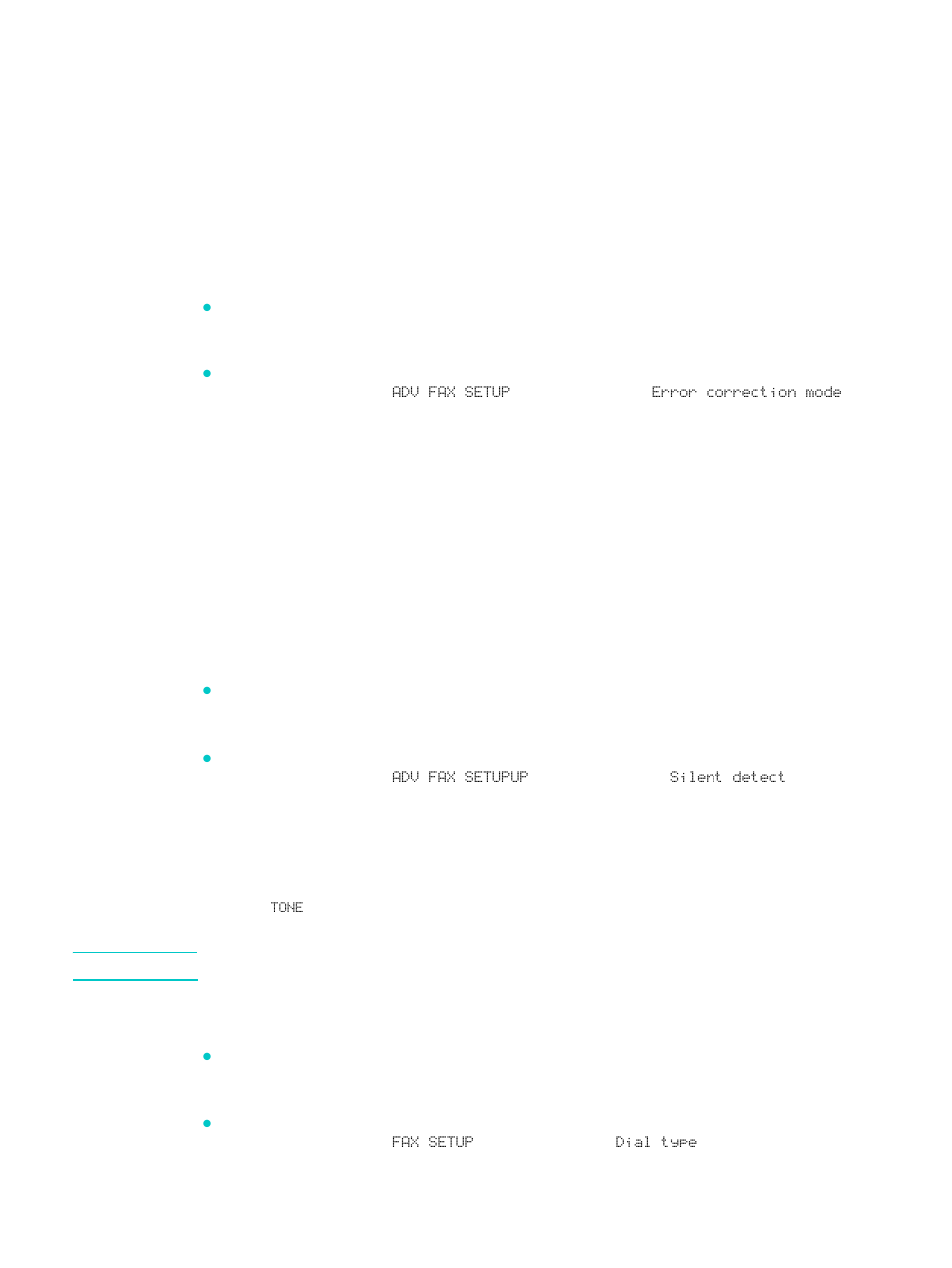 Setting the fax error-correction mode, Setting the dial type | HP 9100 series User Manual | Page 127 / 280