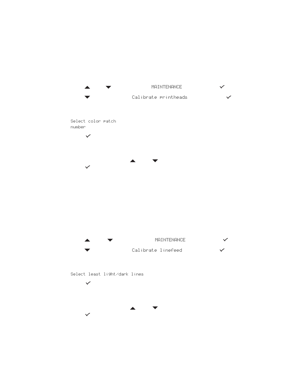 Calibrating the color, Calibrating the linefeed, Calibrating the color calibrating the linefeed | HP 9100 series User Manual | Page 152 / 280