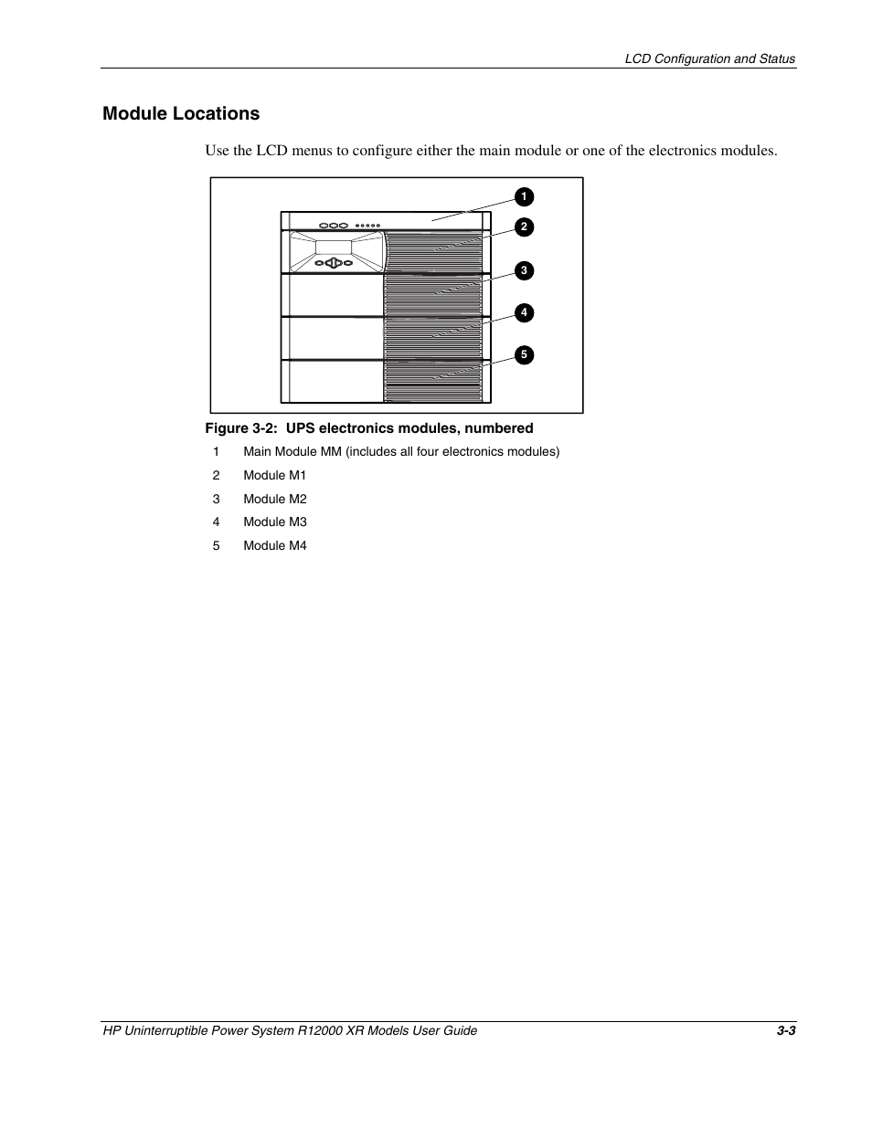 Module locations, Module locations -3 | HP R12000 XR User Manual | Page 27 / 69