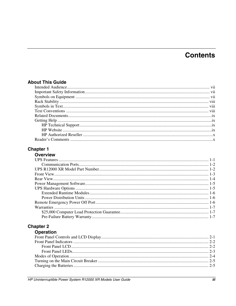 HP R12000 XR User Manual | Page 3 / 69