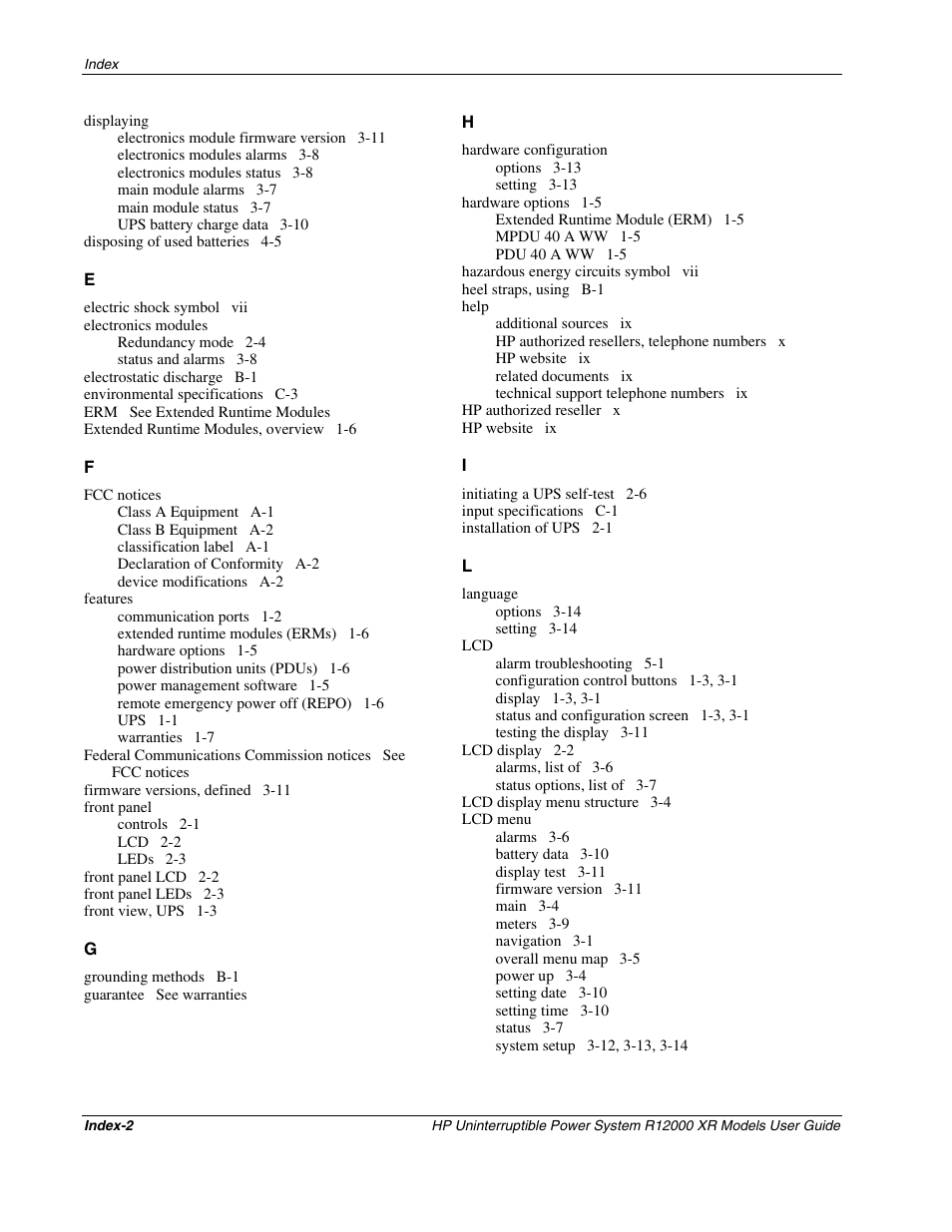 HP R12000 XR User Manual | Page 67 / 69