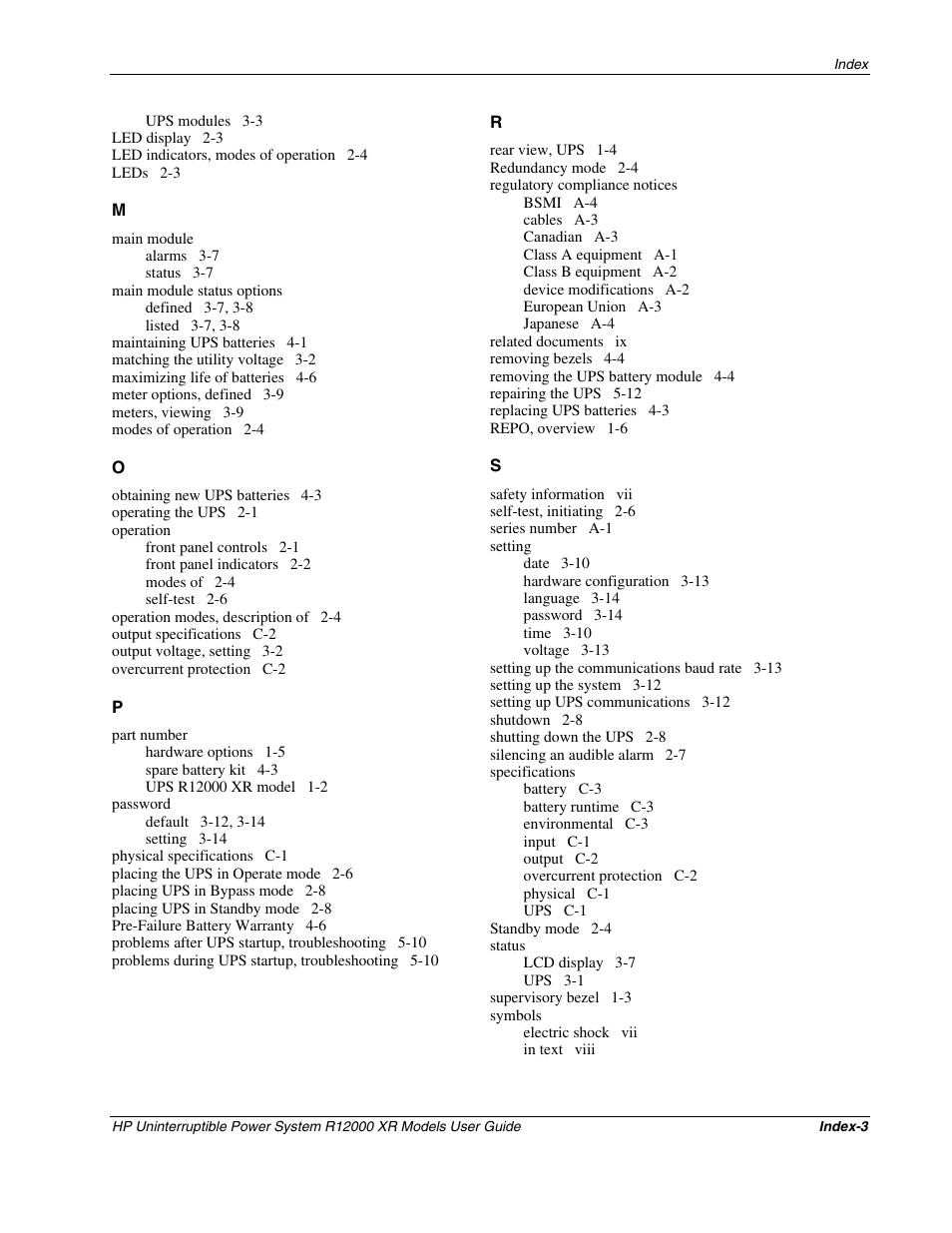 HP R12000 XR User Manual | Page 68 / 69