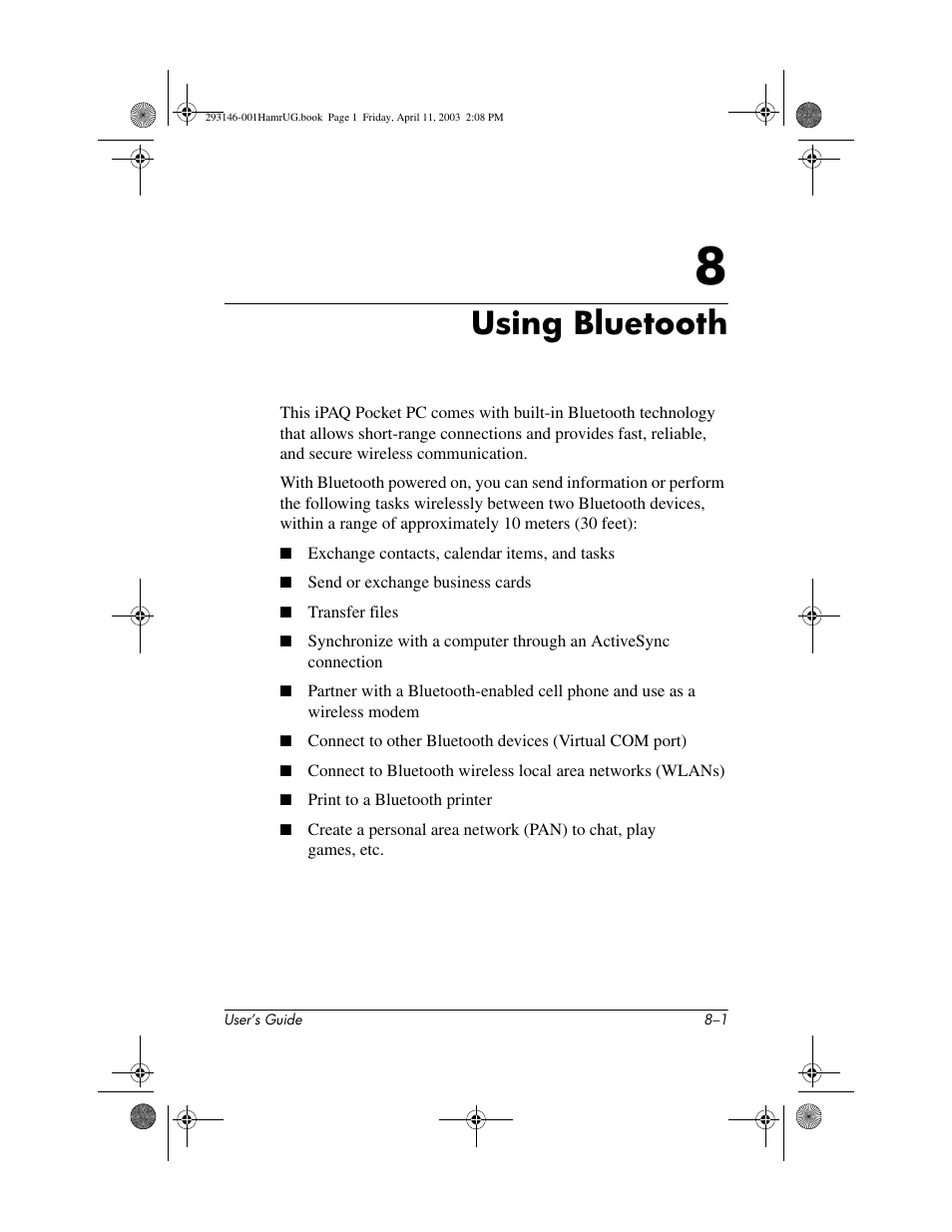 Using bluetooth, 8 using bluetooth | HP h2200 Series User Manual | Page 76 / 125