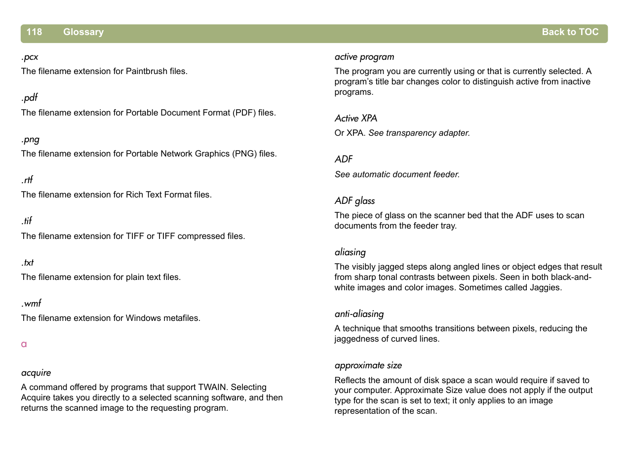 Png (.png), Pdf (.pdf), Pdf is a | HP 5400c Series User Manual | Page 118 / 140