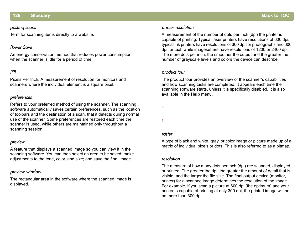 HP 5400c Series User Manual | Page 128 / 140