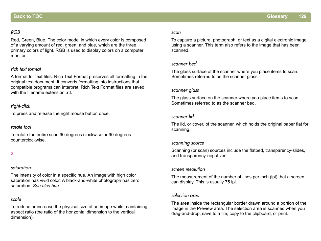 Rich text (.rtf) | HP 5400c Series User Manual | Page 129 / 140