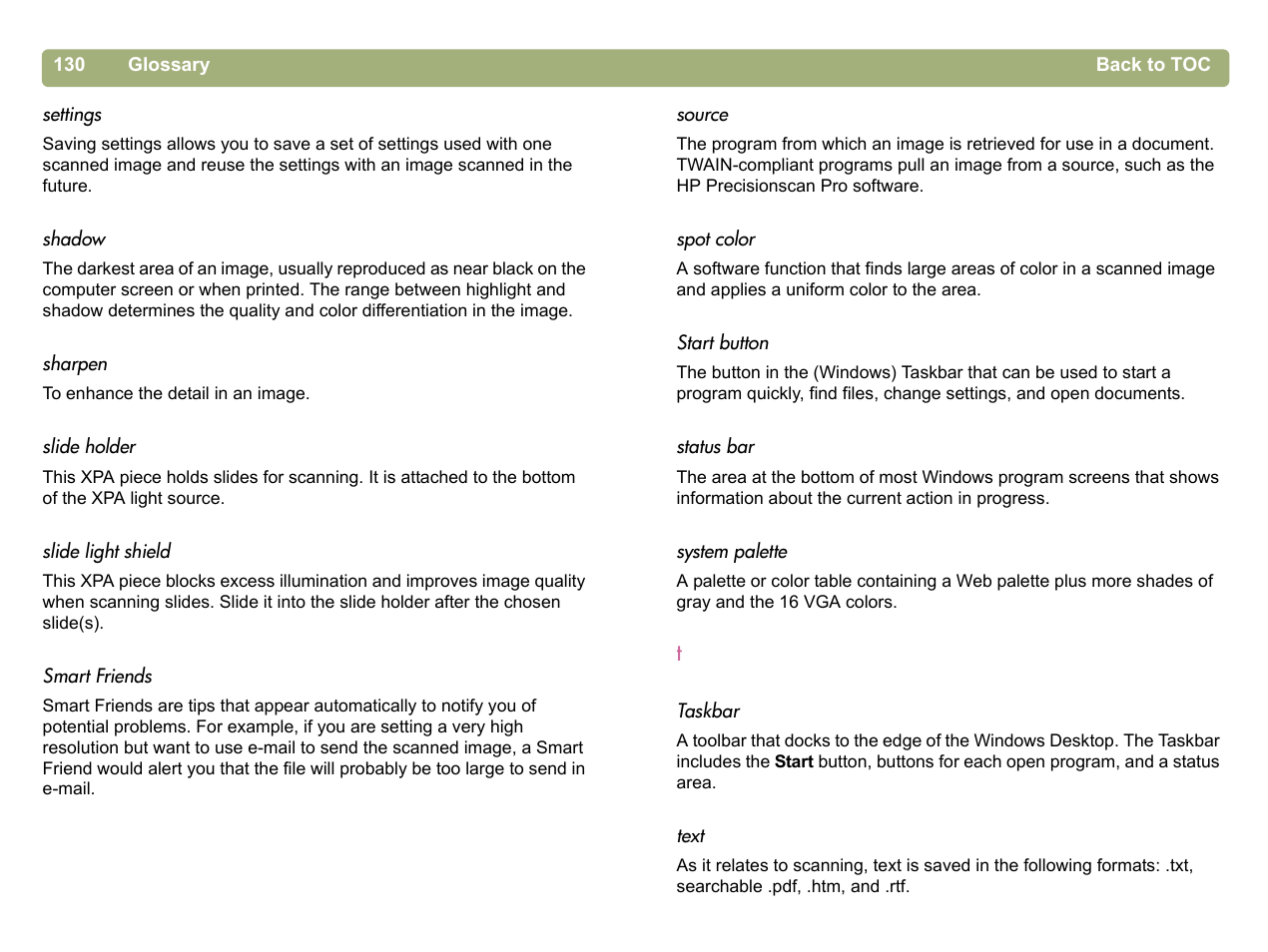 Text (.txt) | HP 5400c Series User Manual | Page 130 / 140
