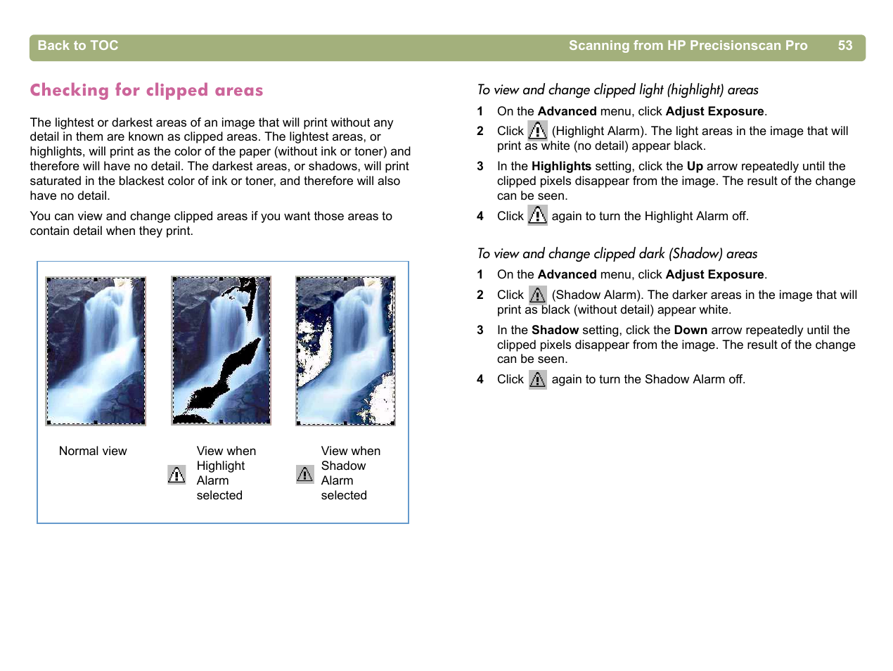 Checking for clipped areas | HP 5400c Series User Manual | Page 53 / 140