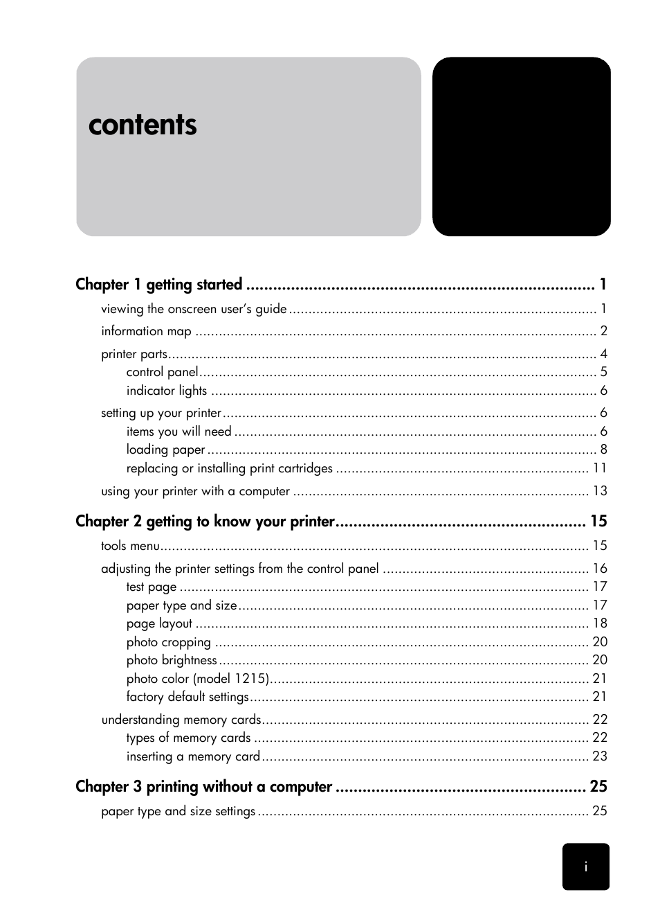 HP 1115 User Manual | Page 3 / 48