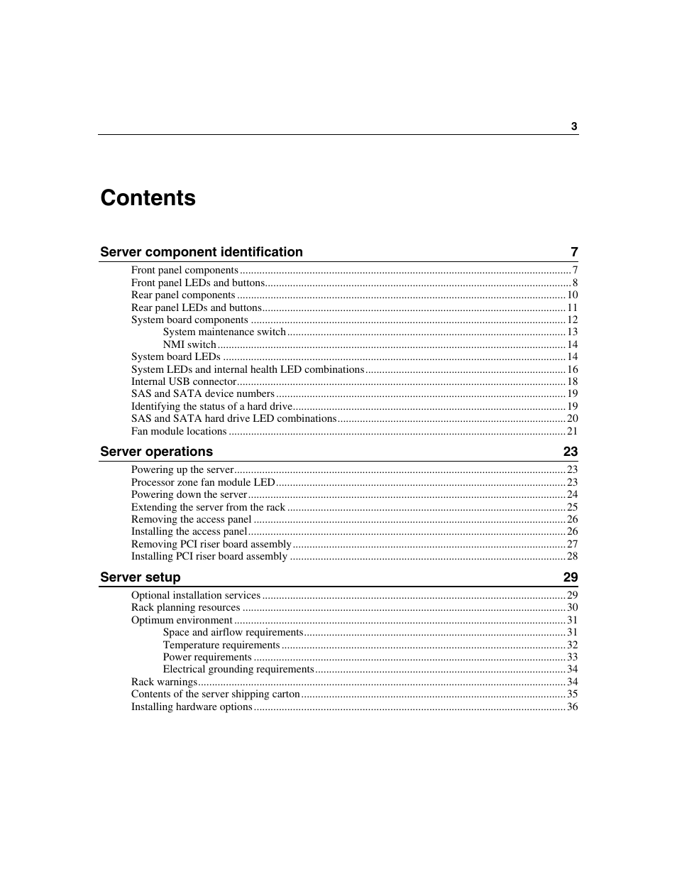 HP SAS DL360 User Manual | Page 3 / 136