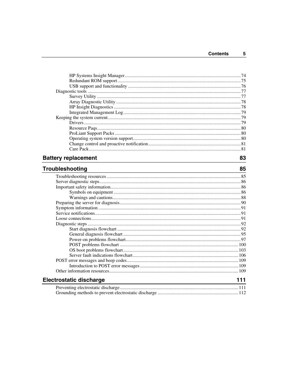 HP SAS DL360 User Manual | Page 5 / 136