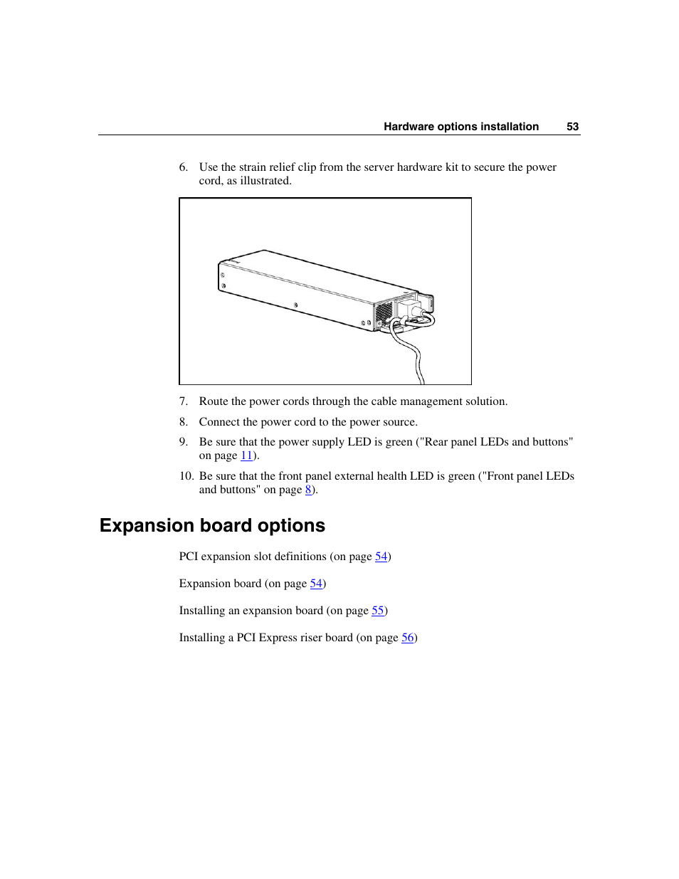 Expansion board options | HP SAS DL360 User Manual | Page 53 / 136