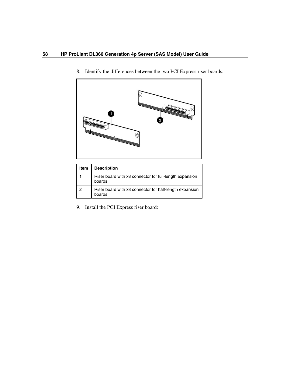 HP SAS DL360 User Manual | Page 58 / 136