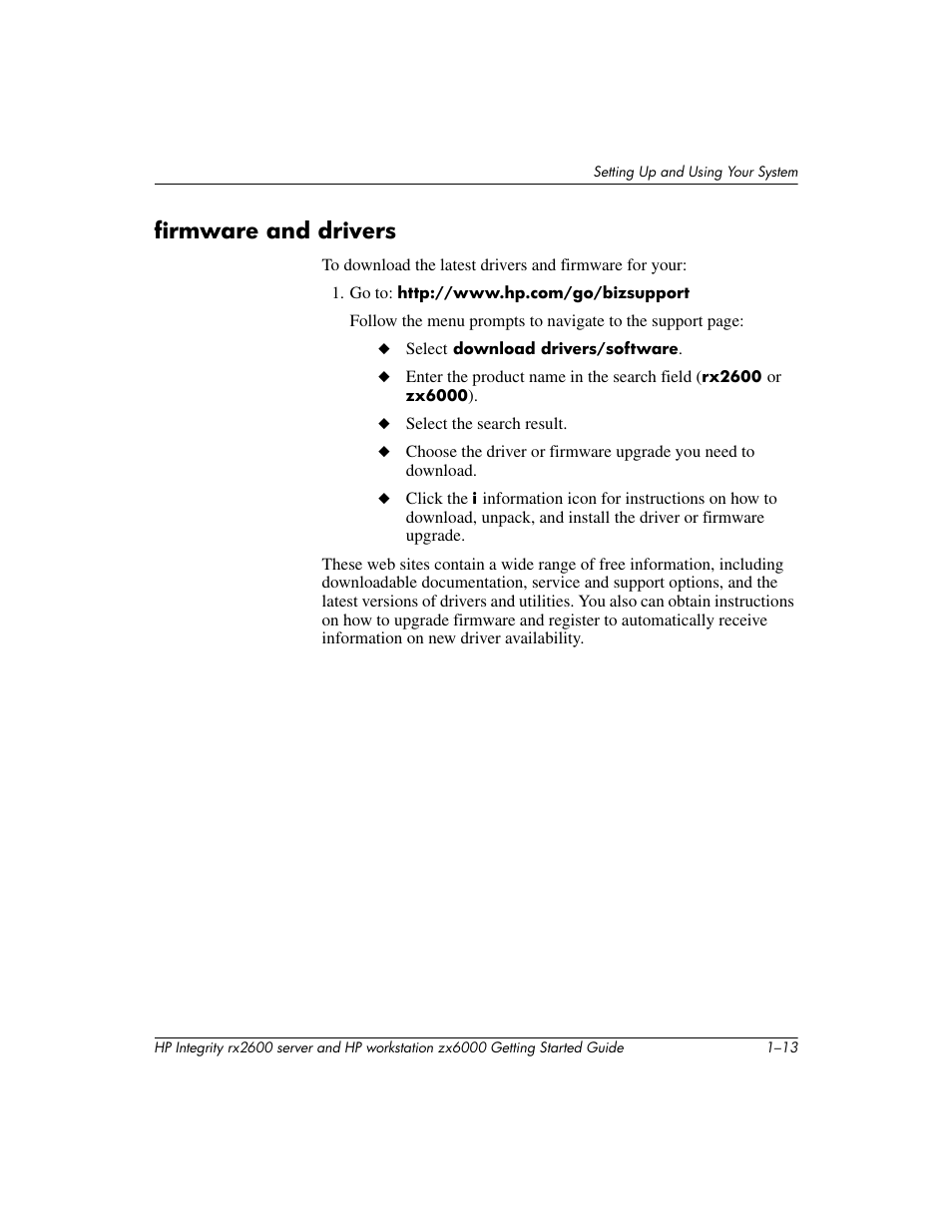 Firmware and drivers | HP ZX6000 User Manual | Page 19 / 64