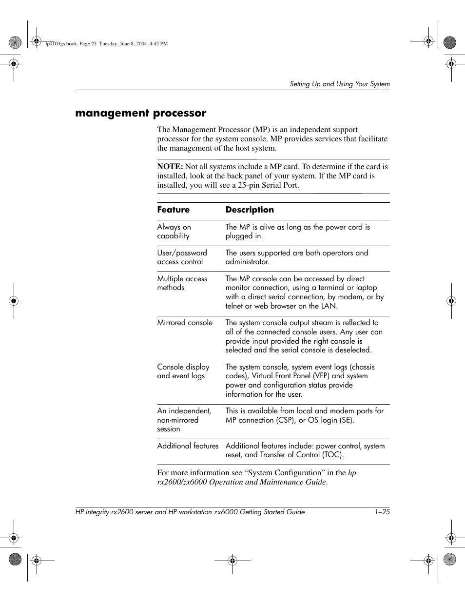 Management processor | HP ZX6000 User Manual | Page 31 / 64
