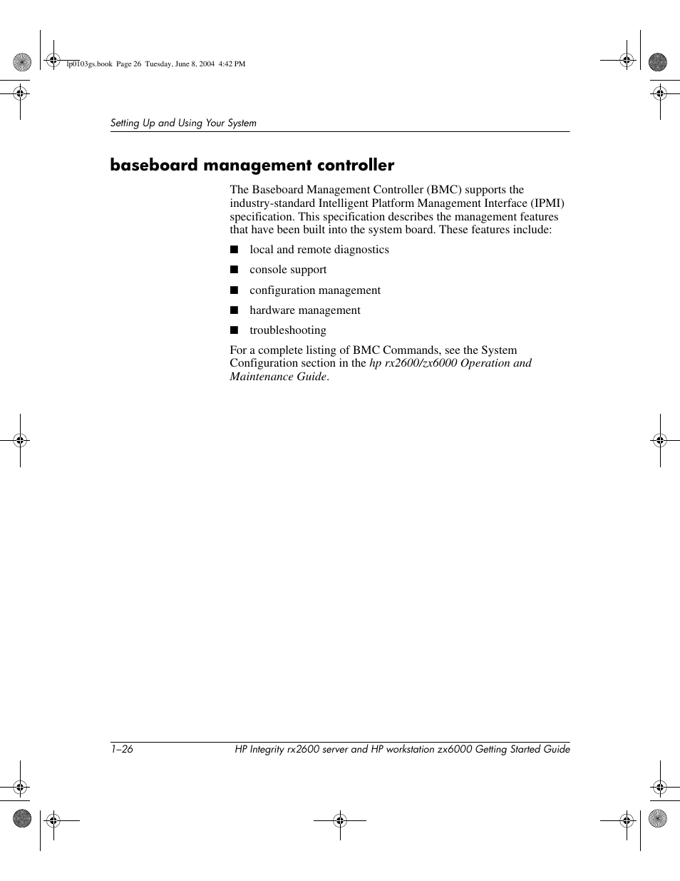 Baseboard management controller | HP ZX6000 User Manual | Page 32 / 64