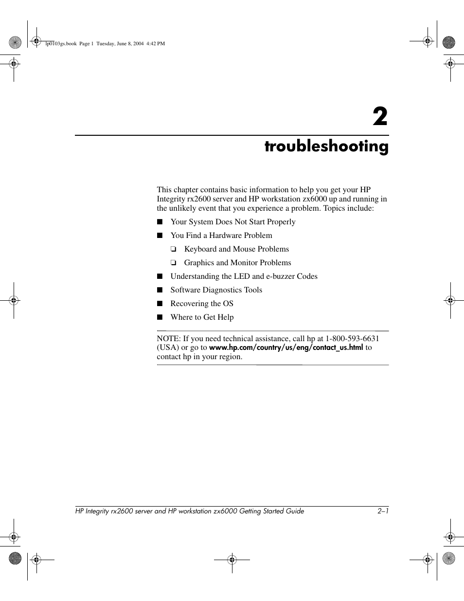 Troubleshooting | HP ZX6000 User Manual | Page 33 / 64