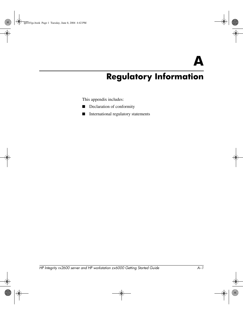 Regulatory information | HP ZX6000 User Manual | Page 55 / 64