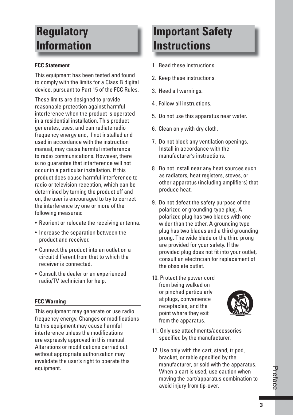 Important safety instructions, Regulatory information | HP BD-2000 User Manual | Page 3 / 70