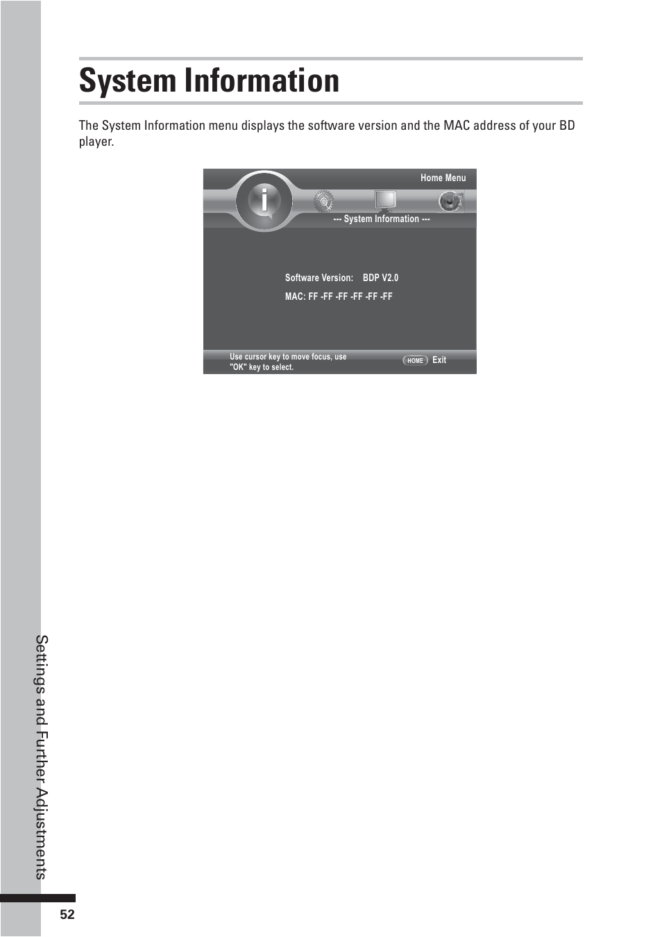 System information | HP BD-2000 User Manual | Page 52 / 70