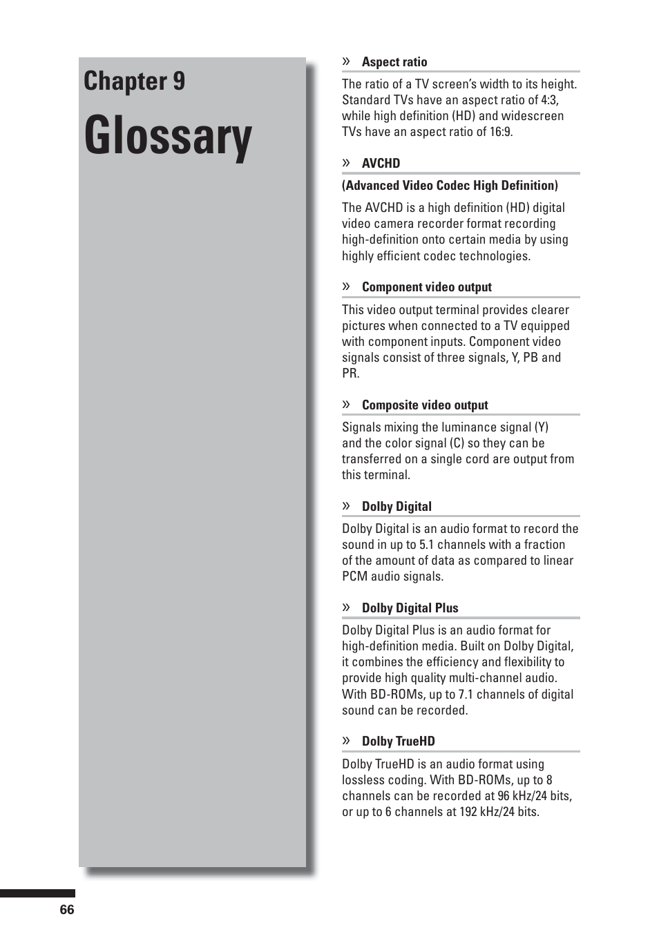 Glossary, Chapter 9 | HP BD-2000 User Manual | Page 66 / 70