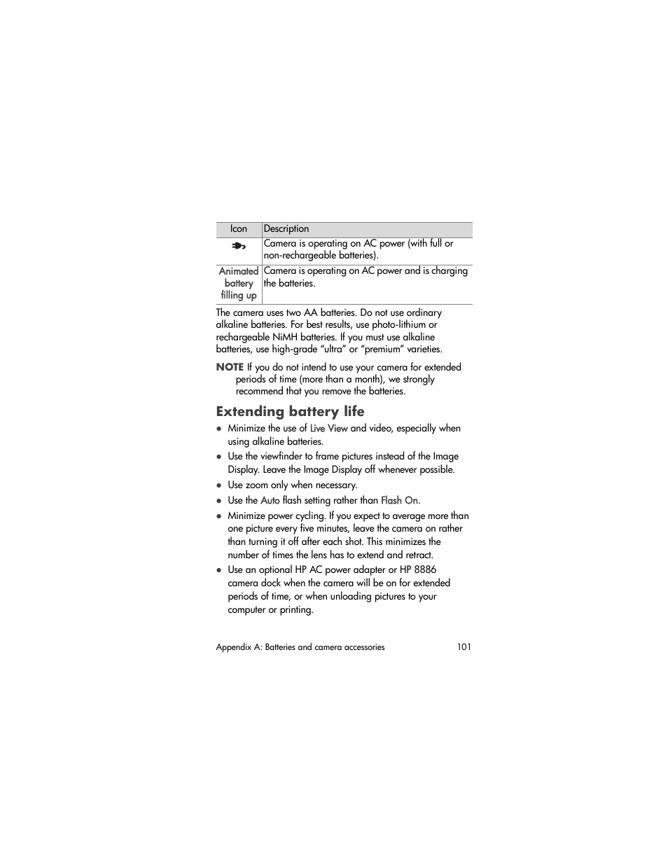 Extending battery life | HP PHOTOSMART 930 User Manual | Page 101 / 136