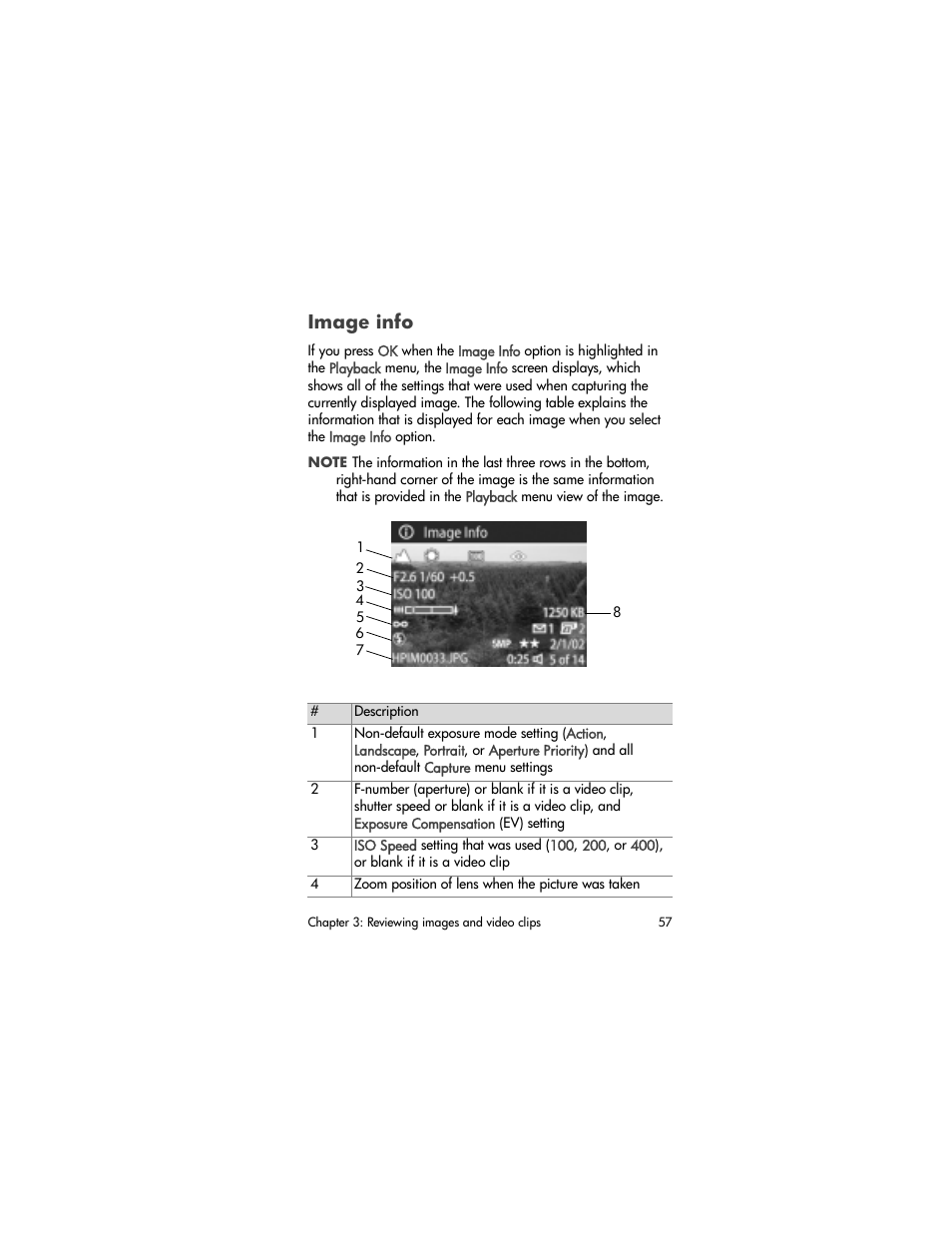 Image info | HP PHOTOSMART 930 User Manual | Page 57 / 136