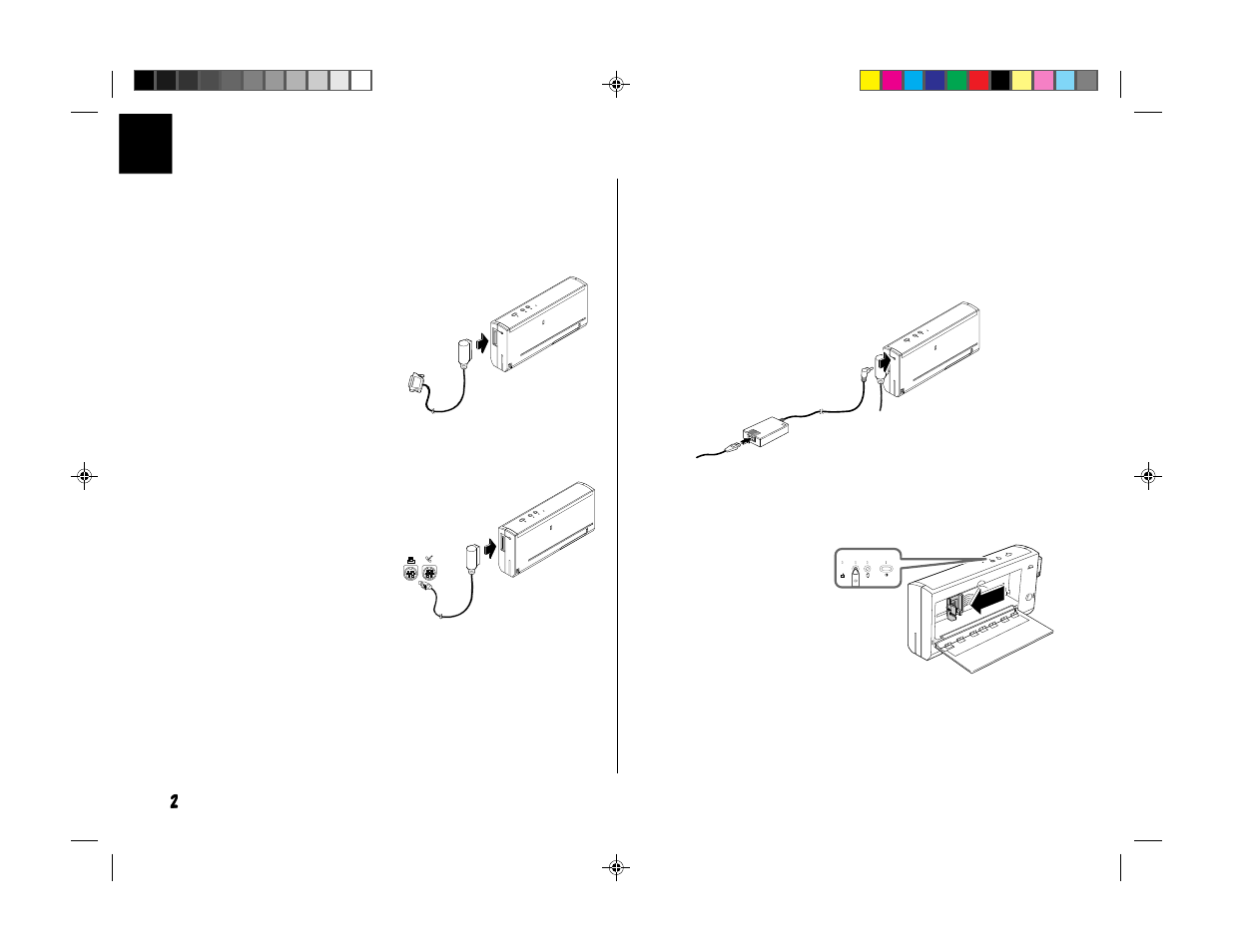 Connecting the printer to your computer, Connecting the power adapter, Installing the print cartridge | HP 340 User Manual | Page 4 / 20