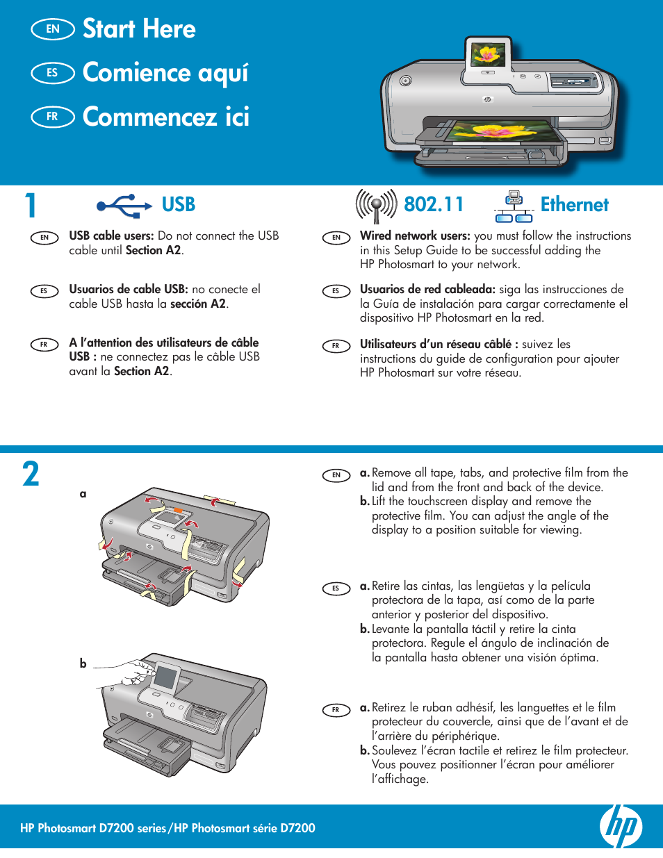 HP Photosmart D7200 User Manual | 16 pages