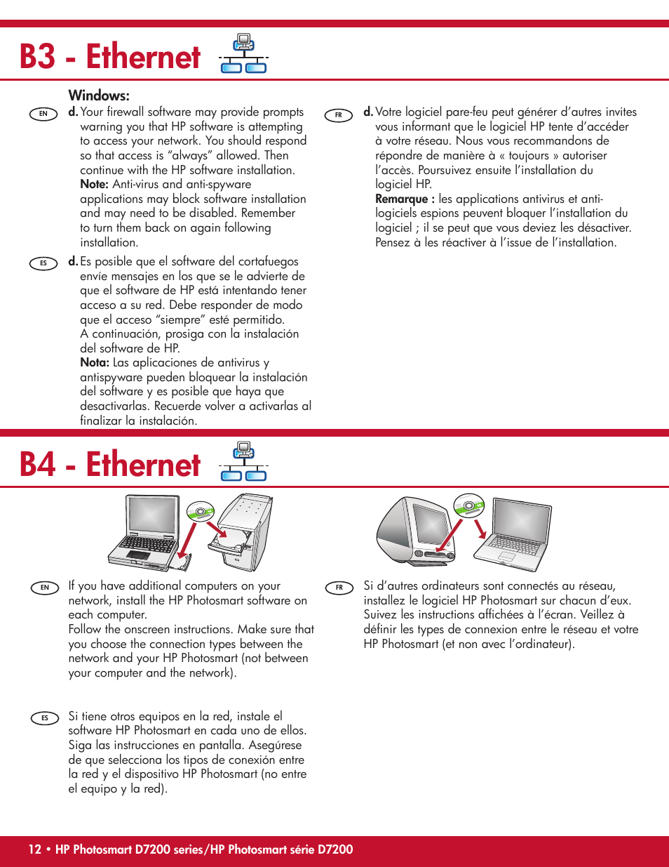 B3 - ethernet b4 - ethernet | HP Photosmart D7200 User Manual | Page 12 / 16