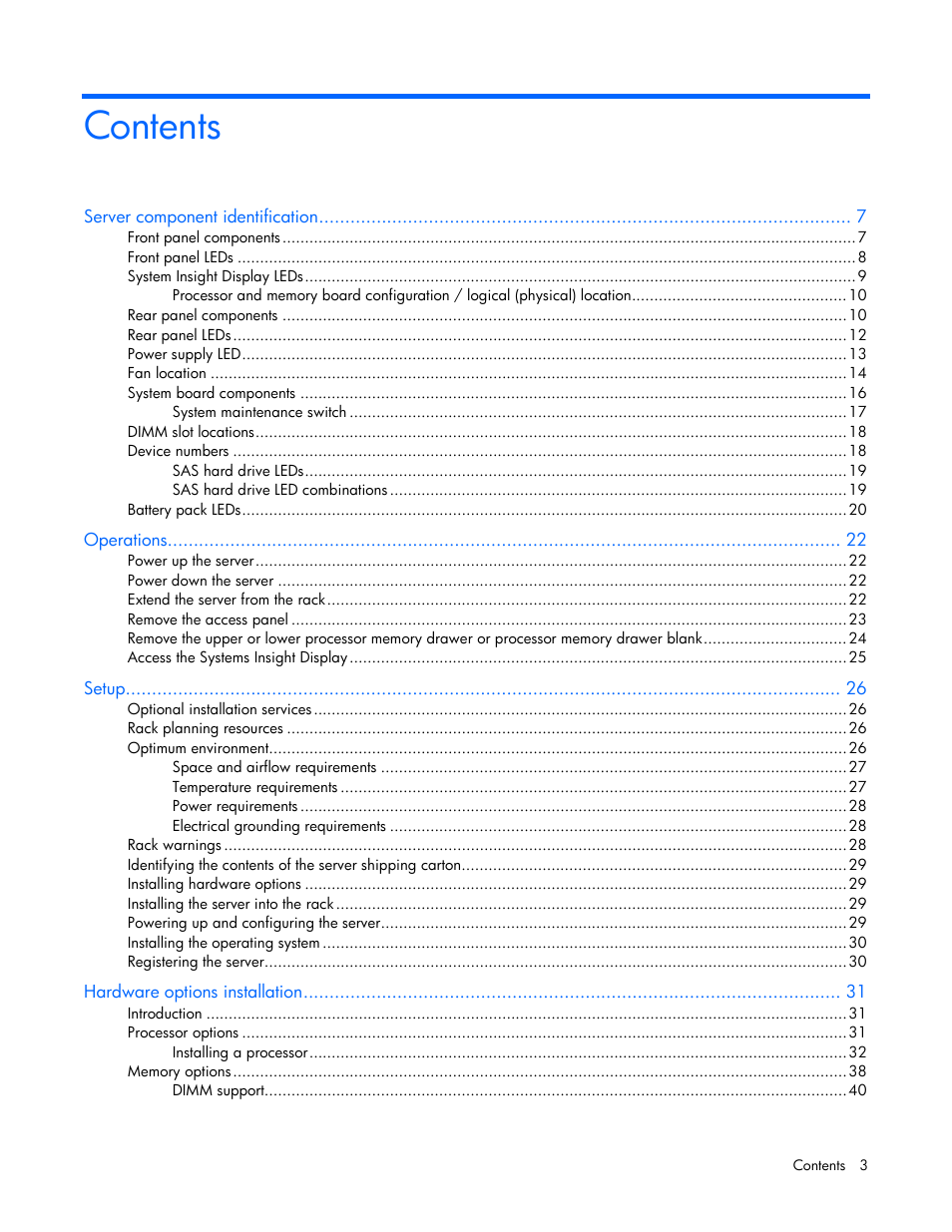 HP DL980 G7 User Manual | Page 3 / 134
