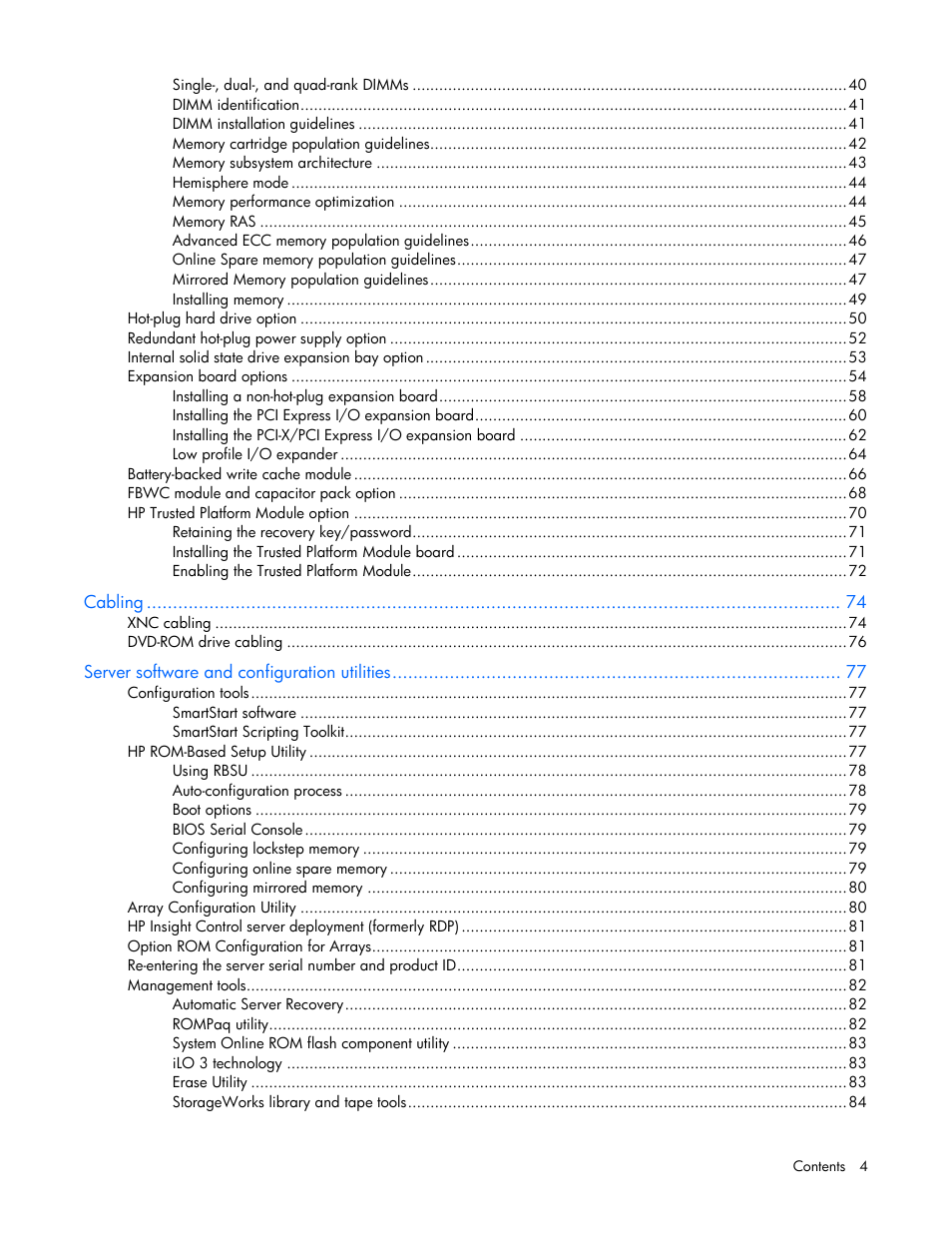 HP DL980 G7 User Manual | Page 4 / 134