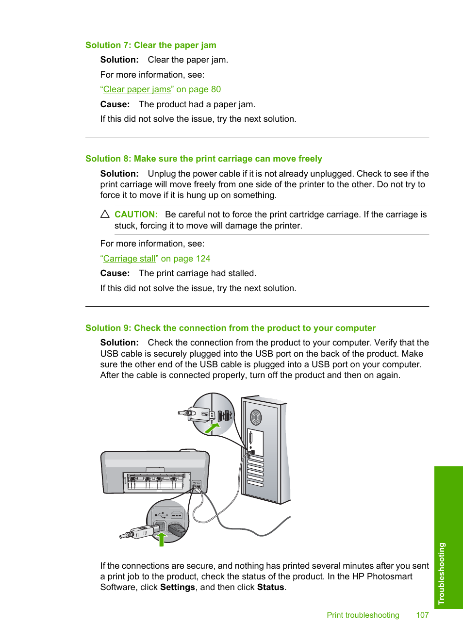 Solution 7: clear the paper jam | HP Photosmart D5400 series User Manual | Page 108 / 221