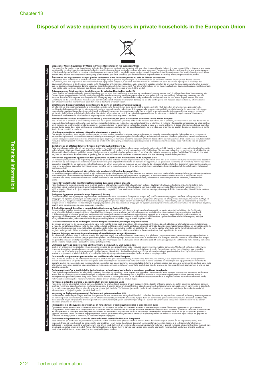 HP Photosmart D5400 series User Manual | Page 213 / 221