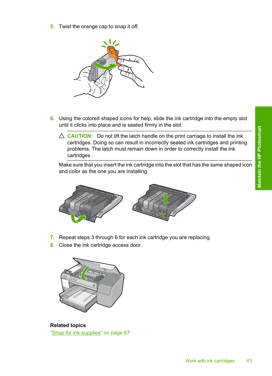 HP Photosmart D5400 series User Manual | Page 64 / 221