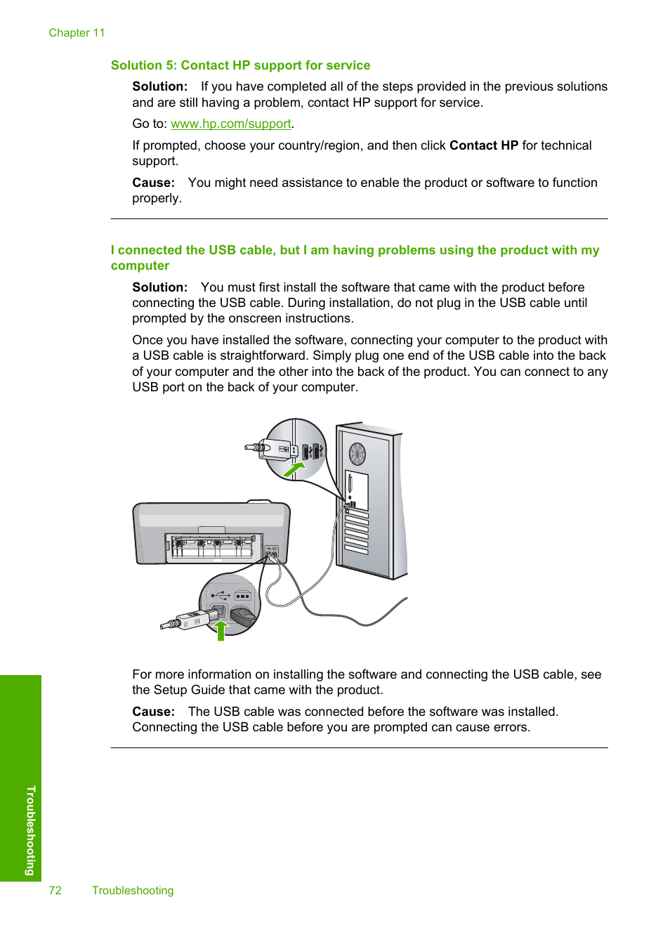 Solution 5: contact hp support for service | HP Photosmart D5400 series User Manual | Page 73 / 221