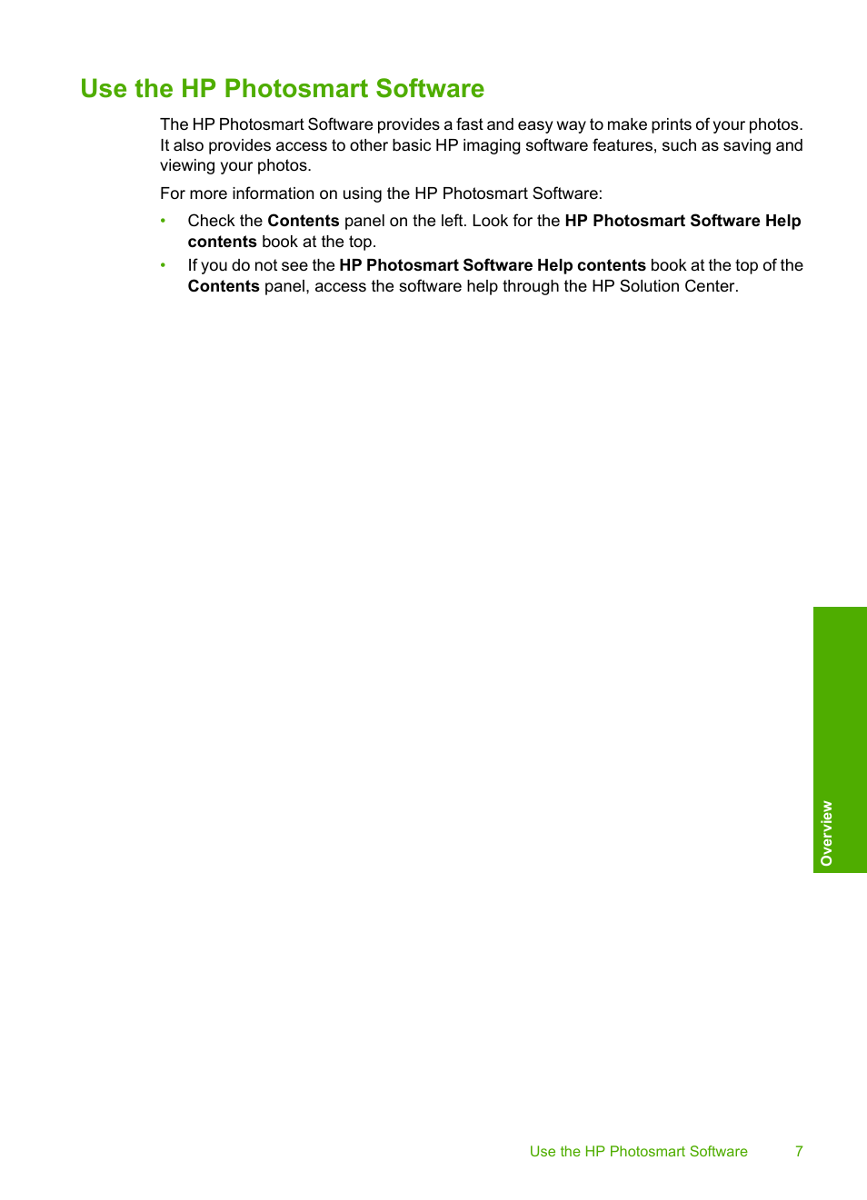 Use the hp photosmart software | HP Photosmart D5400 series User Manual | Page 8 / 221