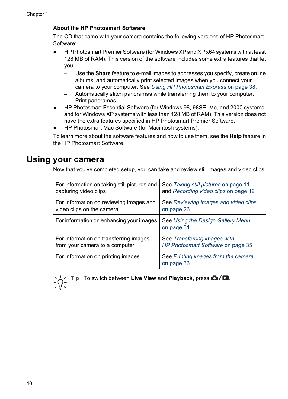 Using your camera | HP Photosmart R927 User Manual | Page 10 / 58