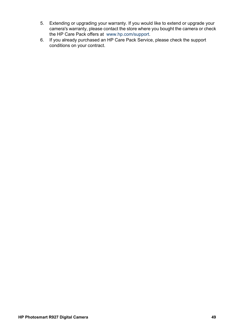 HP Photosmart R927 User Manual | Page 49 / 58