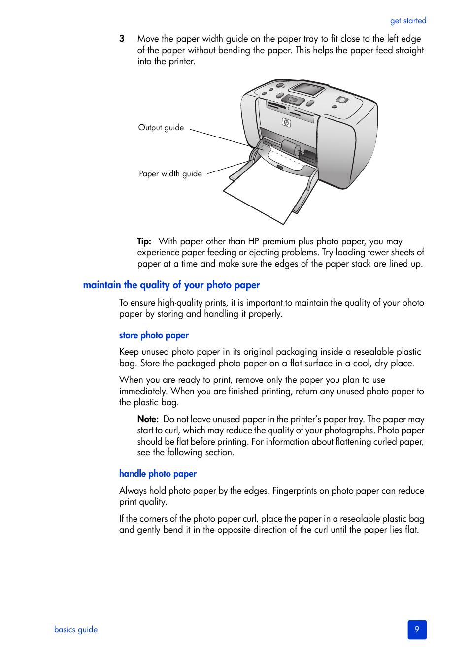 Maintain the quality of your photo paper | HP 240 Series User Manual | Page 13 / 64